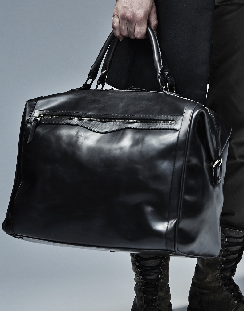 Canyon Bag- Black Cowhide Leather Weekend Bag | Jenny Schwarz Menswear