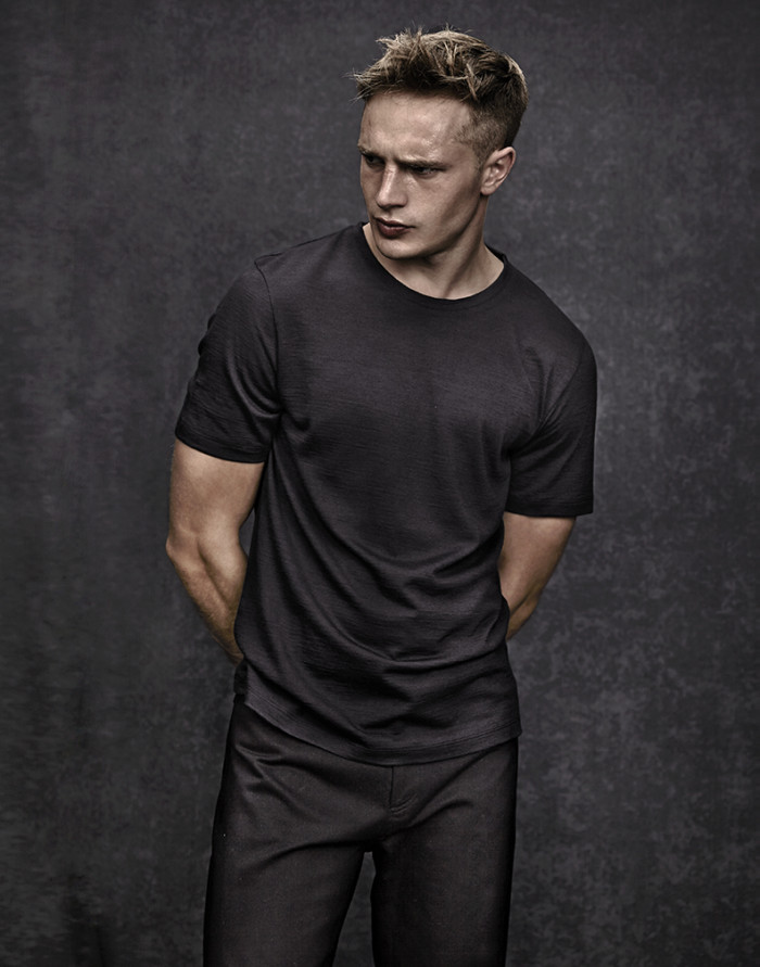 Ellis T-Shirt- Black Merino Jersey T Shirt